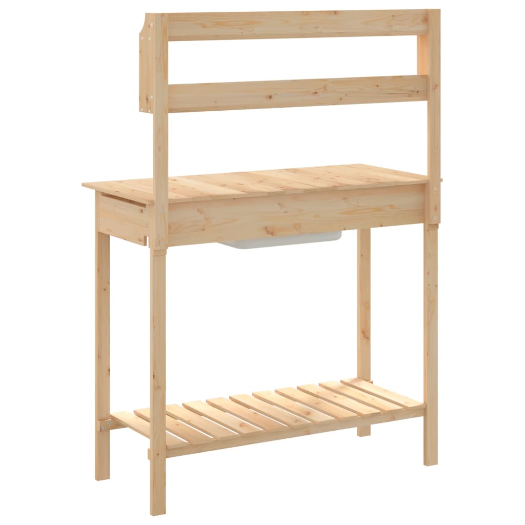 Oppottafel met spoelbak 147,5x44x139,5 cm massief vurenhout is nu te koop bij PeponiXL, paradijselijk wonen!