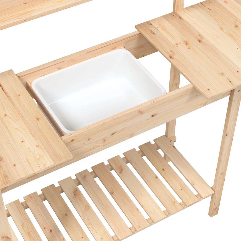 Oppottafel met spoelbak 147,5x44x139,5 cm massief vurenhout is nu te koop bij PeponiXL, paradijselijk wonen!