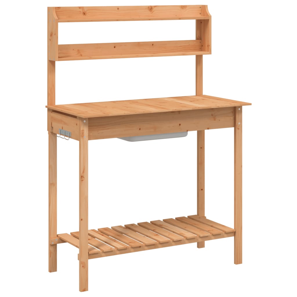 Oppottafel met spoelbak 147,5x44x139,5 cm vurenhout bruin is nu te koop bij PeponiXL, paradijselijk wonen!