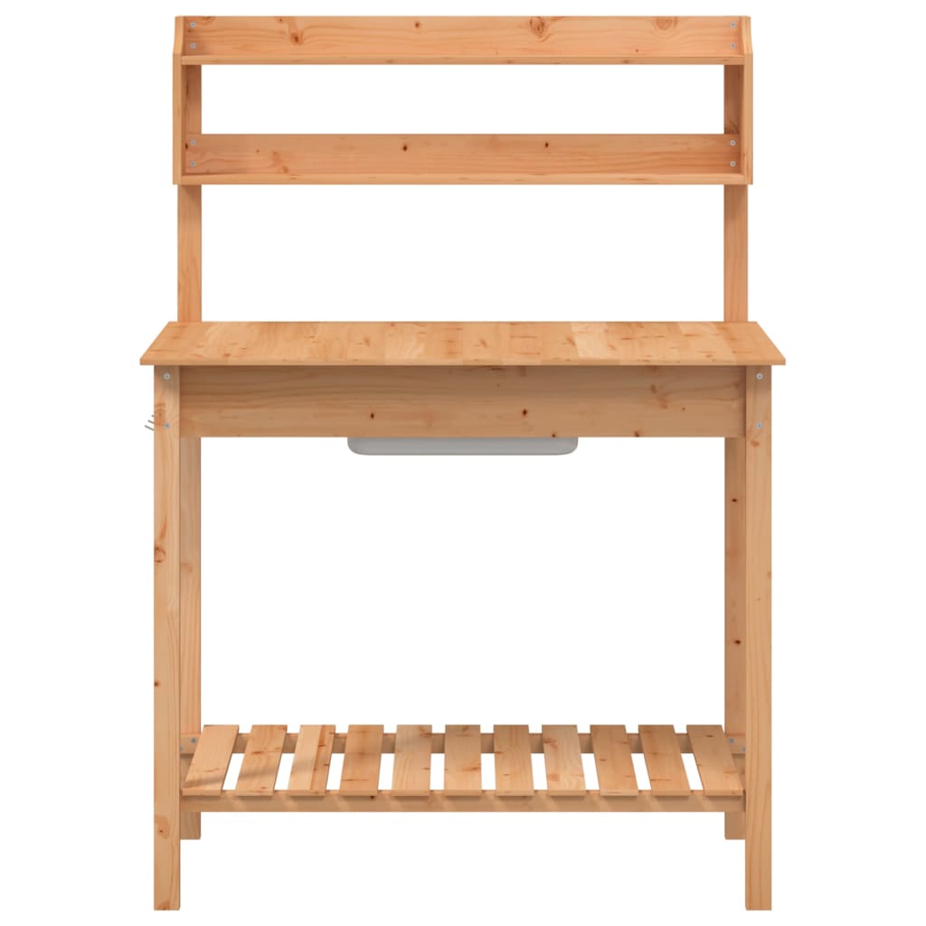 Oppottafel met spoelbak 147,5x44x139,5 cm vurenhout bruin is nu te koop bij PeponiXL, paradijselijk wonen!