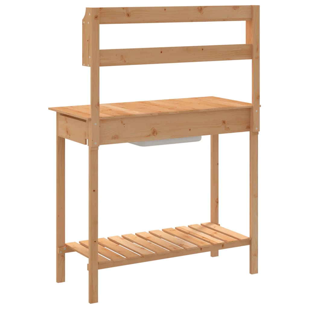 Oppottafel met spoelbak 147,5x44x139,5 cm vurenhout bruin is nu te koop bij PeponiXL, paradijselijk wonen!