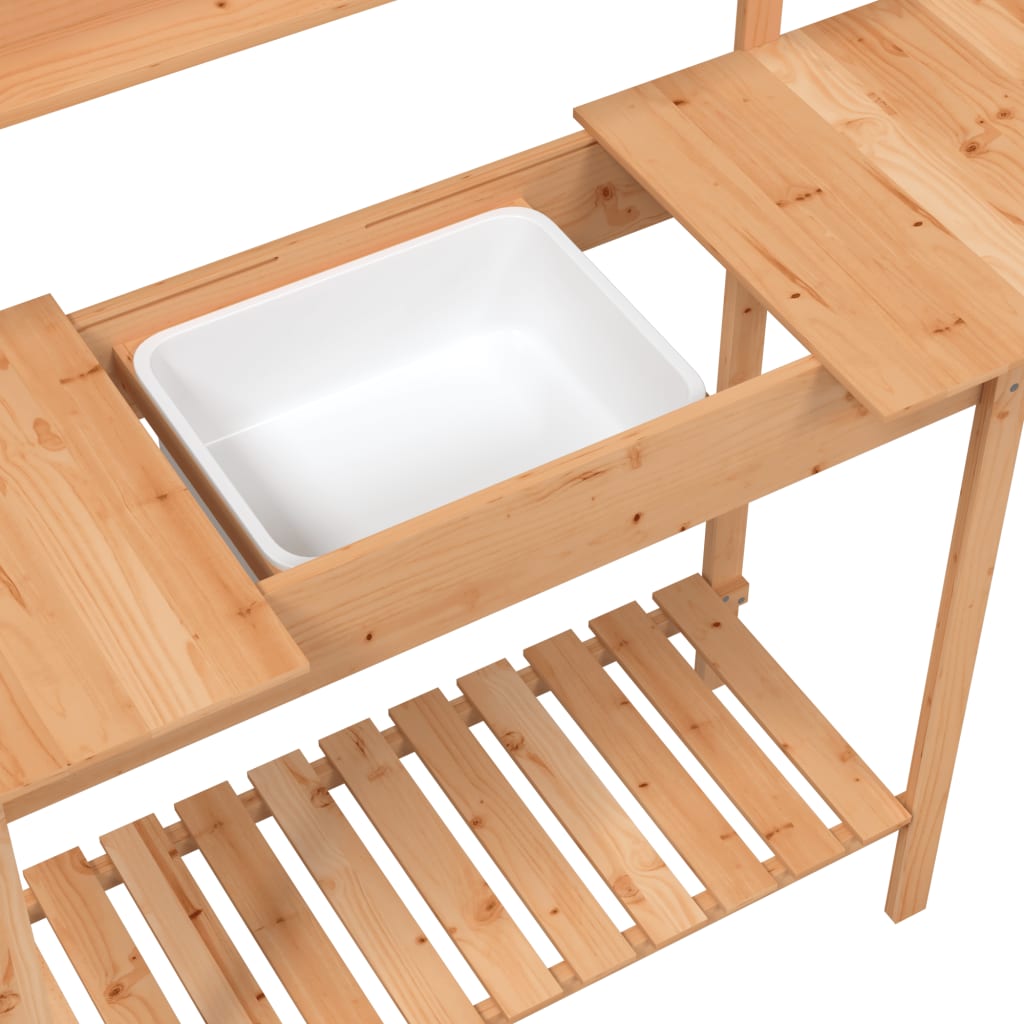 Oppottafel met spoelbak 147,5x44x139,5 cm vurenhout bruin is nu te koop bij PeponiXL, paradijselijk wonen!