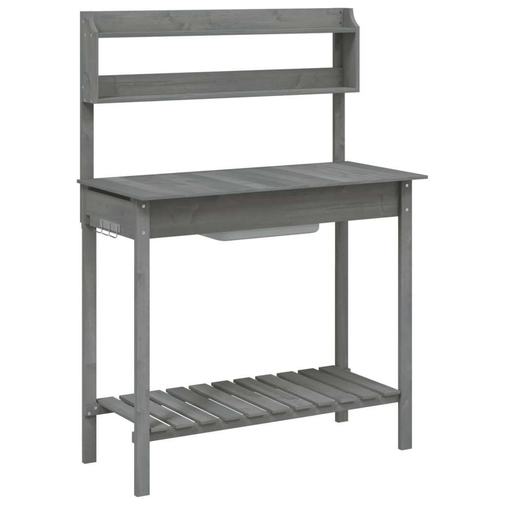 Oppottafel met spoelbak 147,5x44x139,5 cm vurenhout grijs is nu te koop bij PeponiXL, paradijselijk wonen!