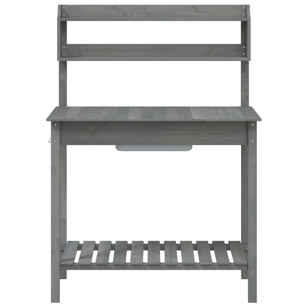 Oppottafel met spoelbak 147,5x44x139,5 cm vurenhout grijs is nu te koop bij PeponiXL, paradijselijk wonen!