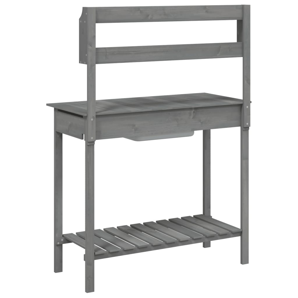 Oppottafel met spoelbak 147,5x44x139,5 cm vurenhout grijs is nu te koop bij PeponiXL, paradijselijk wonen!