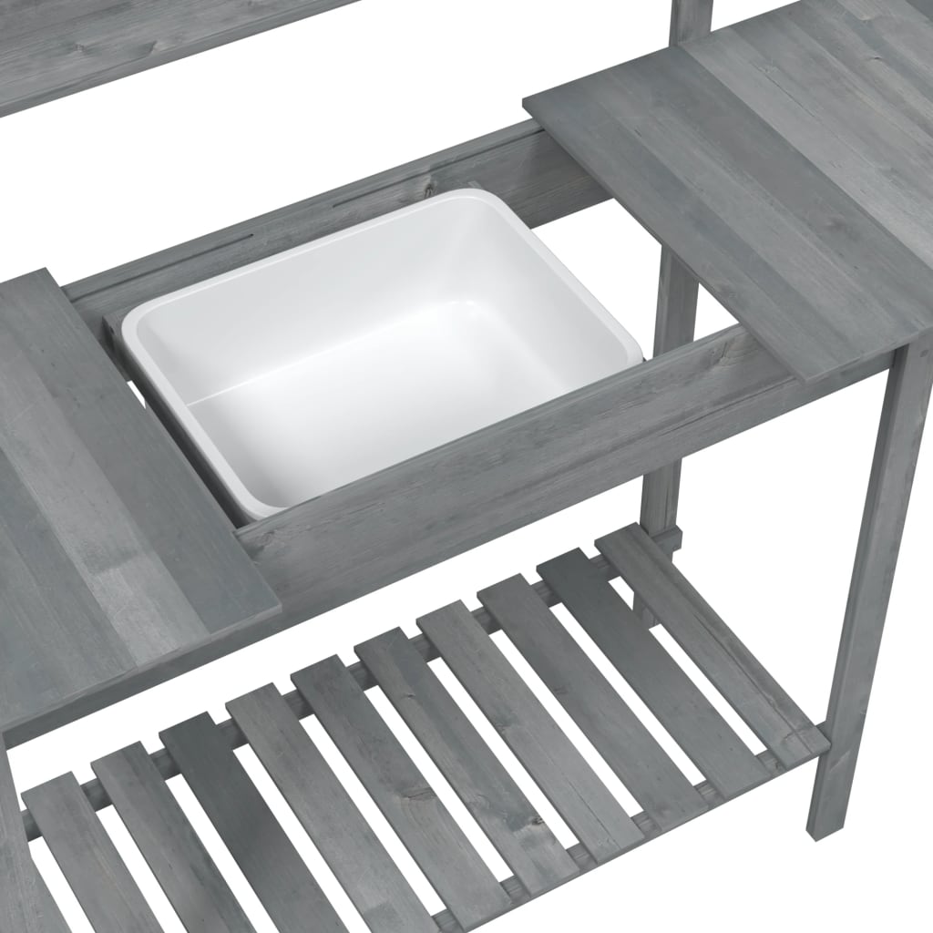 Oppottafel met spoelbak 147,5x44x139,5 cm vurenhout grijs is nu te koop bij PeponiXL, paradijselijk wonen!