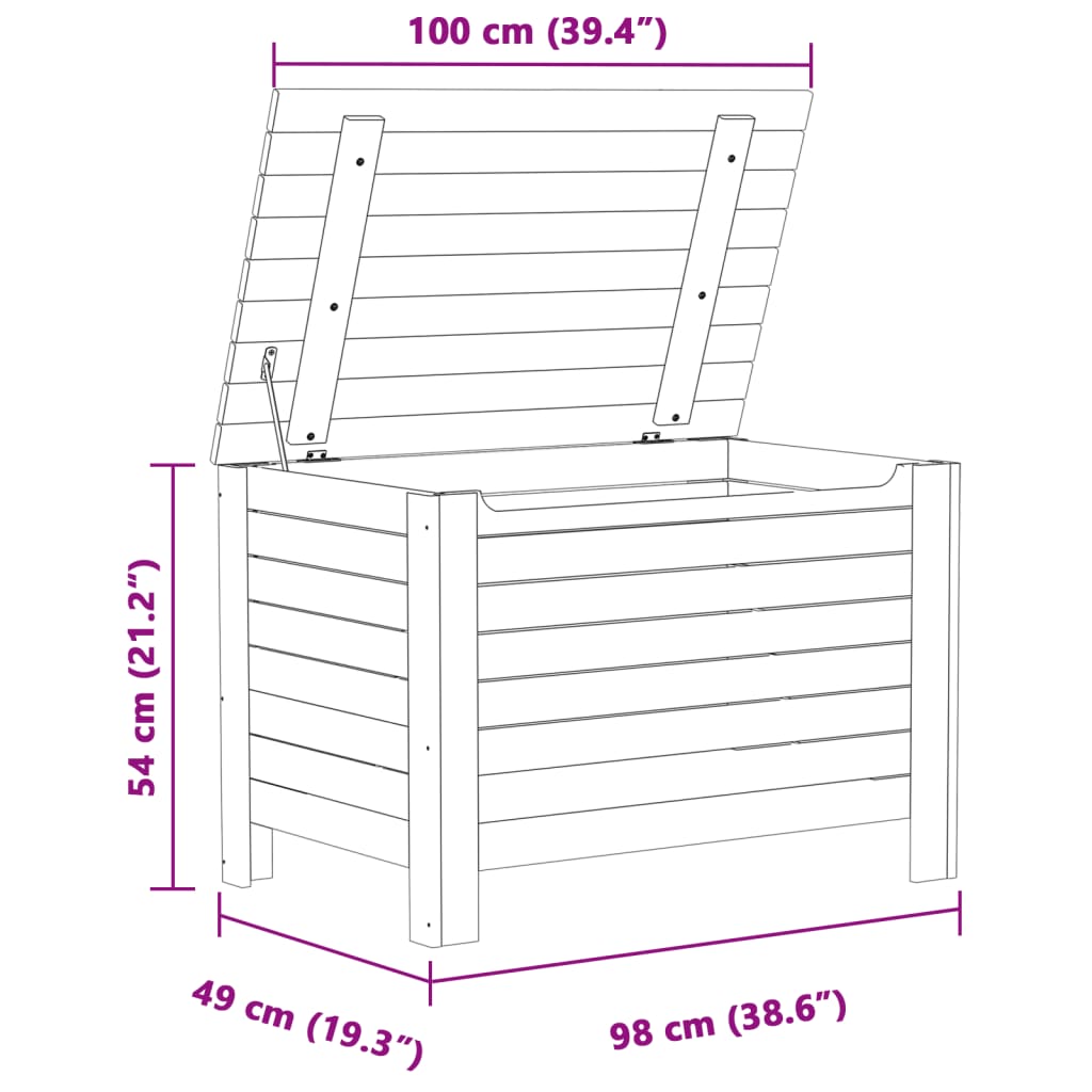 Opbergbox met deksel RANA 100x49x54 cm massief grenenhout wit is nu te koop bij PeponiXL, paradijselijk wonen!