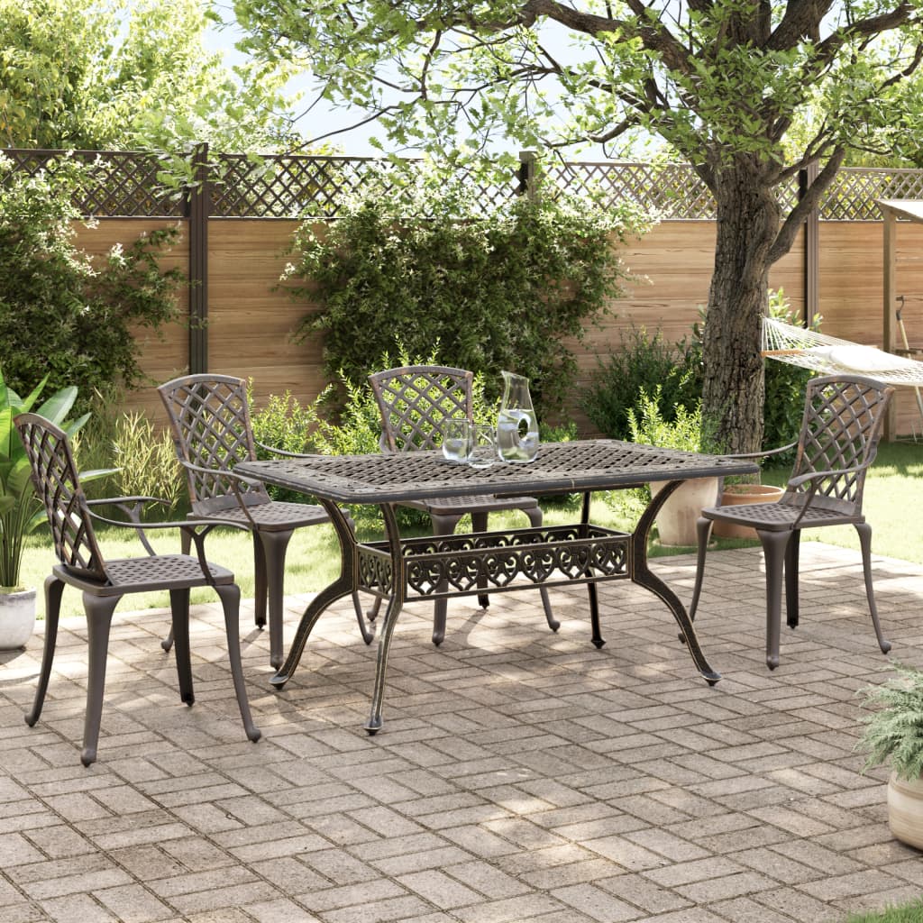 5-delige Tuinset gegoten aluminium bronskleurig is nu te koop bij PeponiXL, paradijselijk wonen!