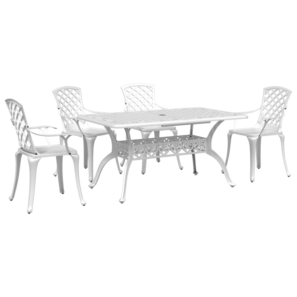 5-delige Tuinset gietaluminium wit is nu te koop bij PeponiXL, paradijselijk wonen!