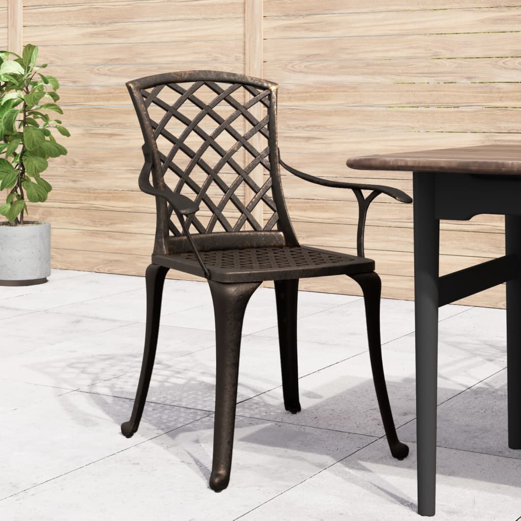 Tuinstoelen 6 st gietaluminium bronskleurig is nu te koop bij PeponiXL, paradijselijk wonen!