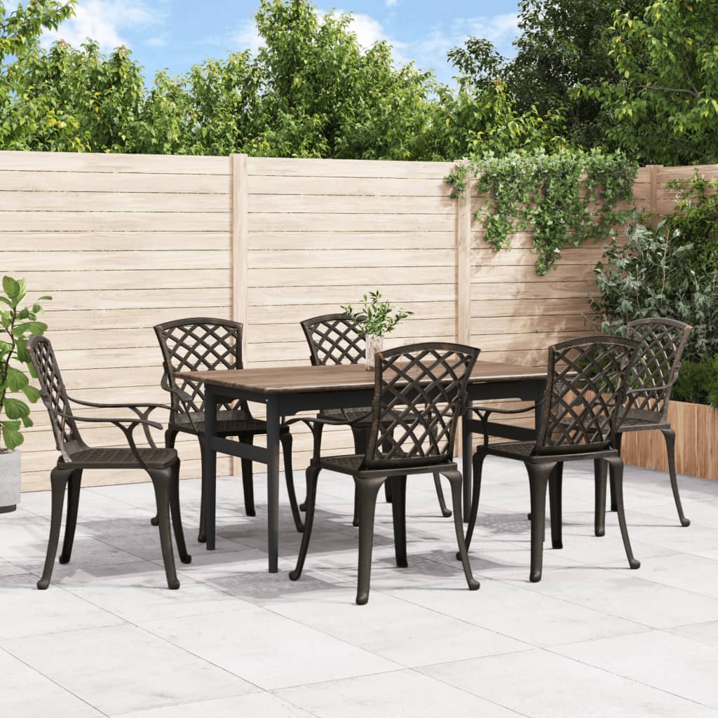 Tuinstoelen 6 st gietaluminium bronskleurig is nu te koop bij PeponiXL, paradijselijk wonen!