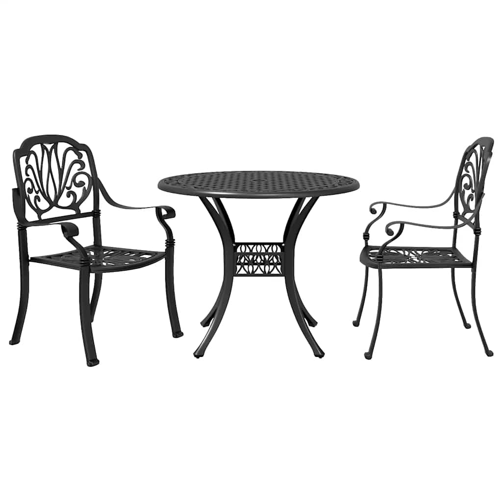3-delige Bistroset gietaluminium zwart is nu te koop bij PeponiXL, paradijselijk wonen!