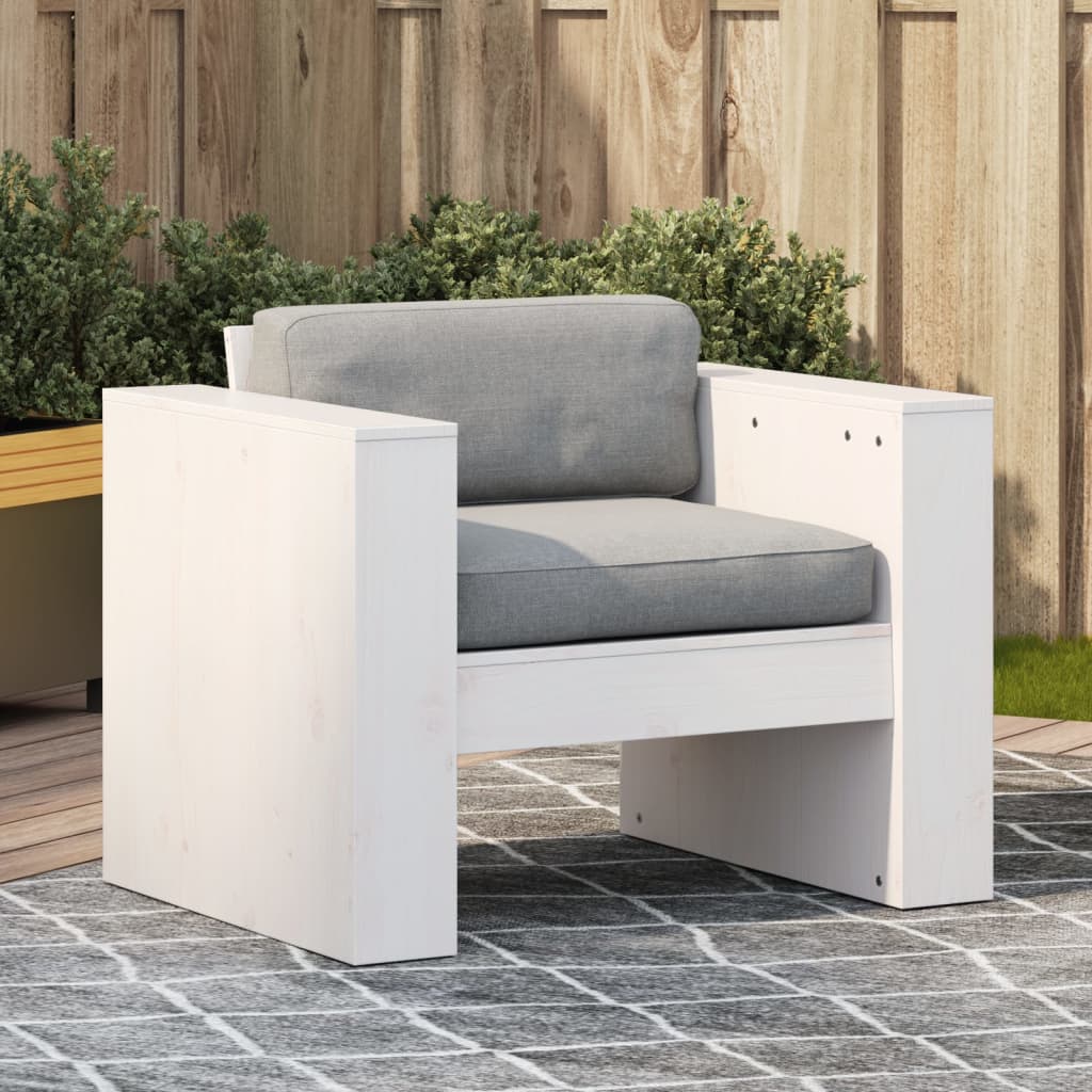 Tuinbank 79x60x62 cm massief grenenhout wit is nu te koop bij PeponiXL, paradijselijk wonen!