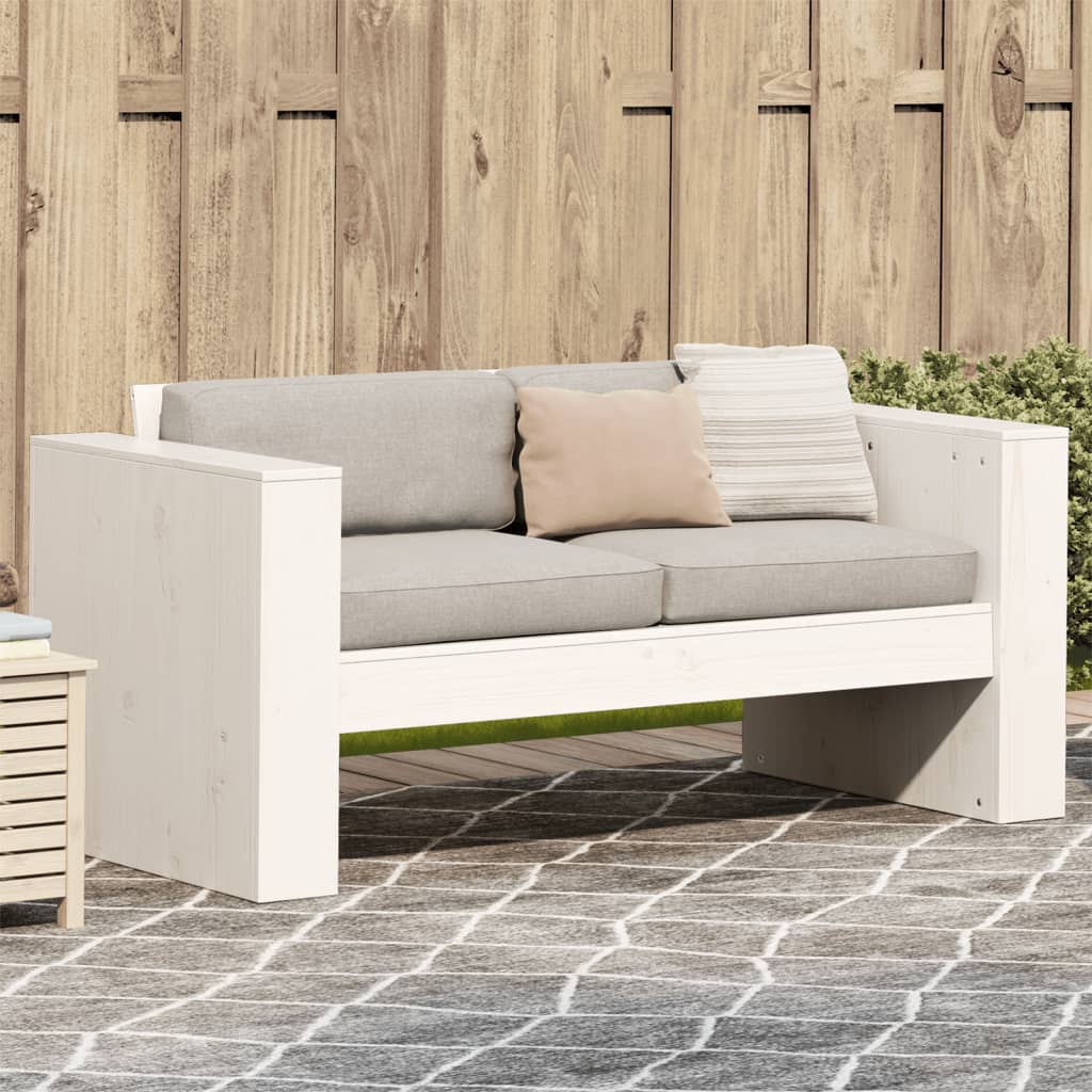 Tuinbank 2-zits 134x60x62 cm massief grenenhout wit is nu te koop bij PeponiXL, paradijselijk wonen!