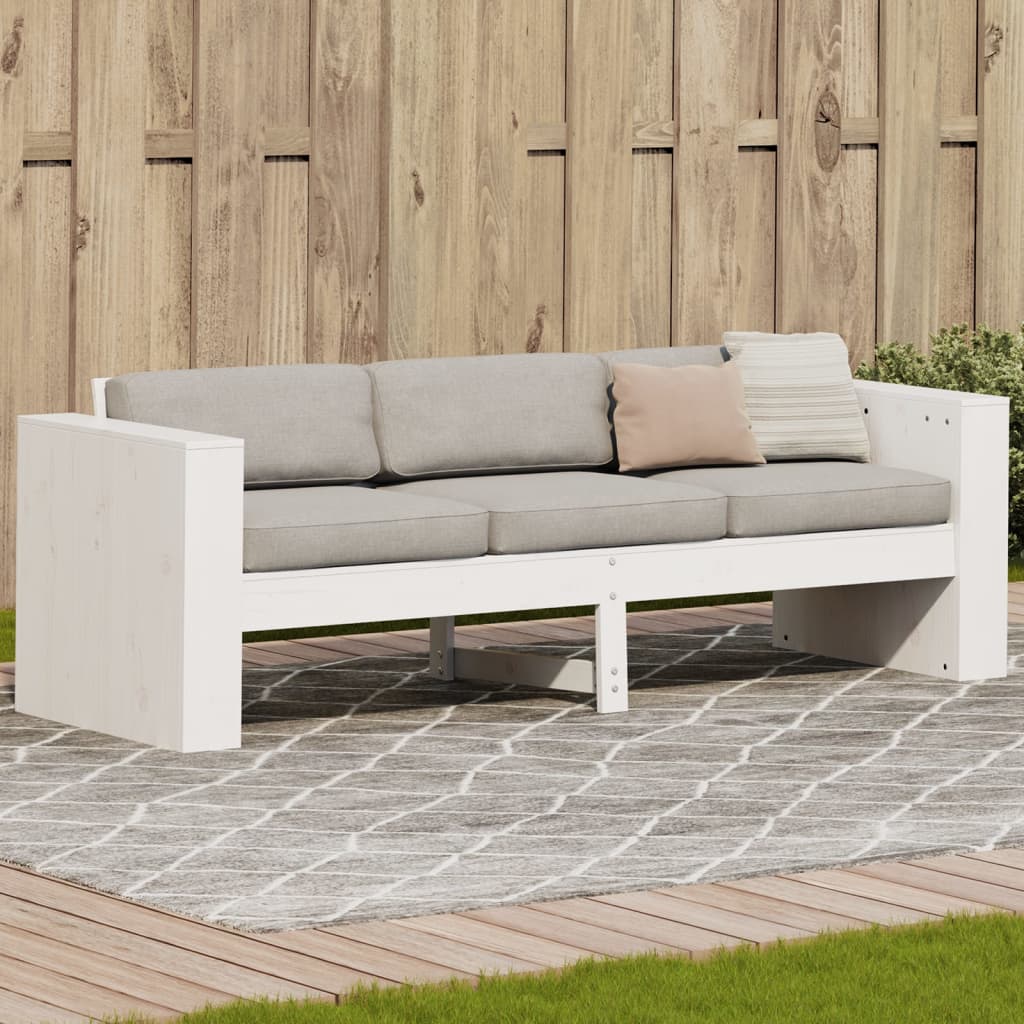 Tuinbank 3-zits 189x60x62 cm massief grenenhout wit is nu te koop bij PeponiXL, paradijselijk wonen!