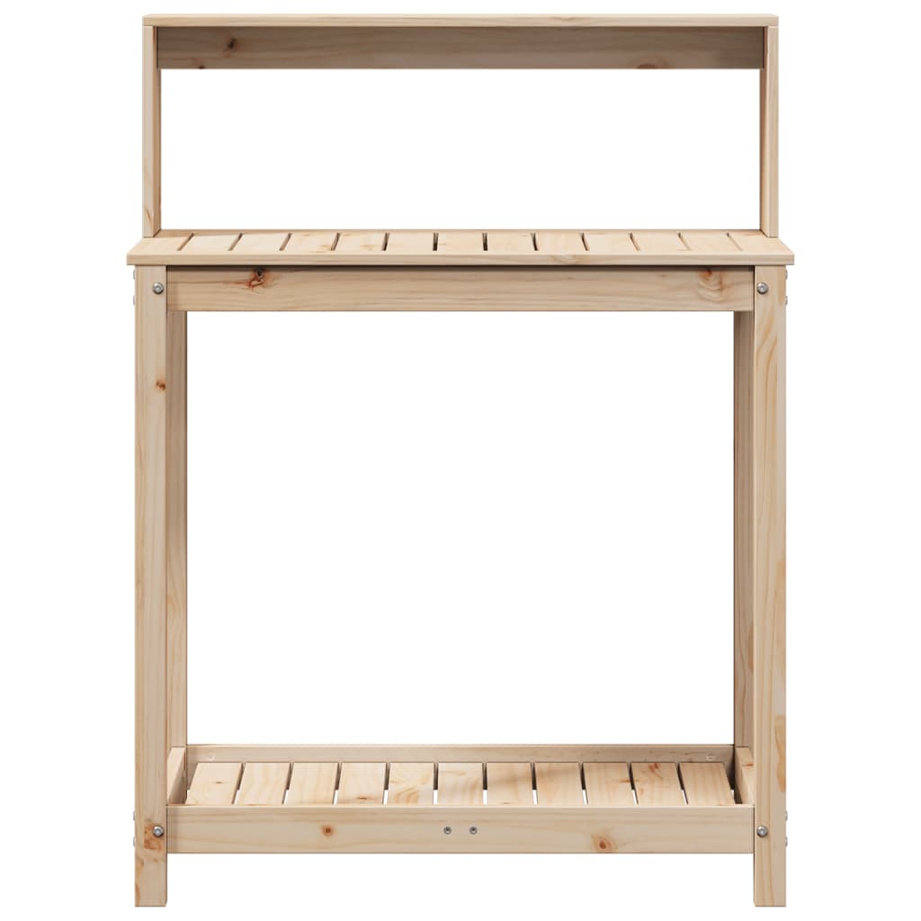 Oppottafel met schappen 82,5x50x109,5 cm massief grenenhout is nu te koop bij PeponiXL, paradijselijk wonen!