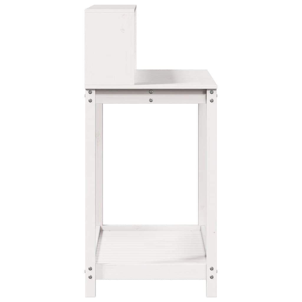 Oppottafel met schappen 108x50x109,5 cm massief grenenhout wit is nu te koop bij PeponiXL, paradijselijk wonen!