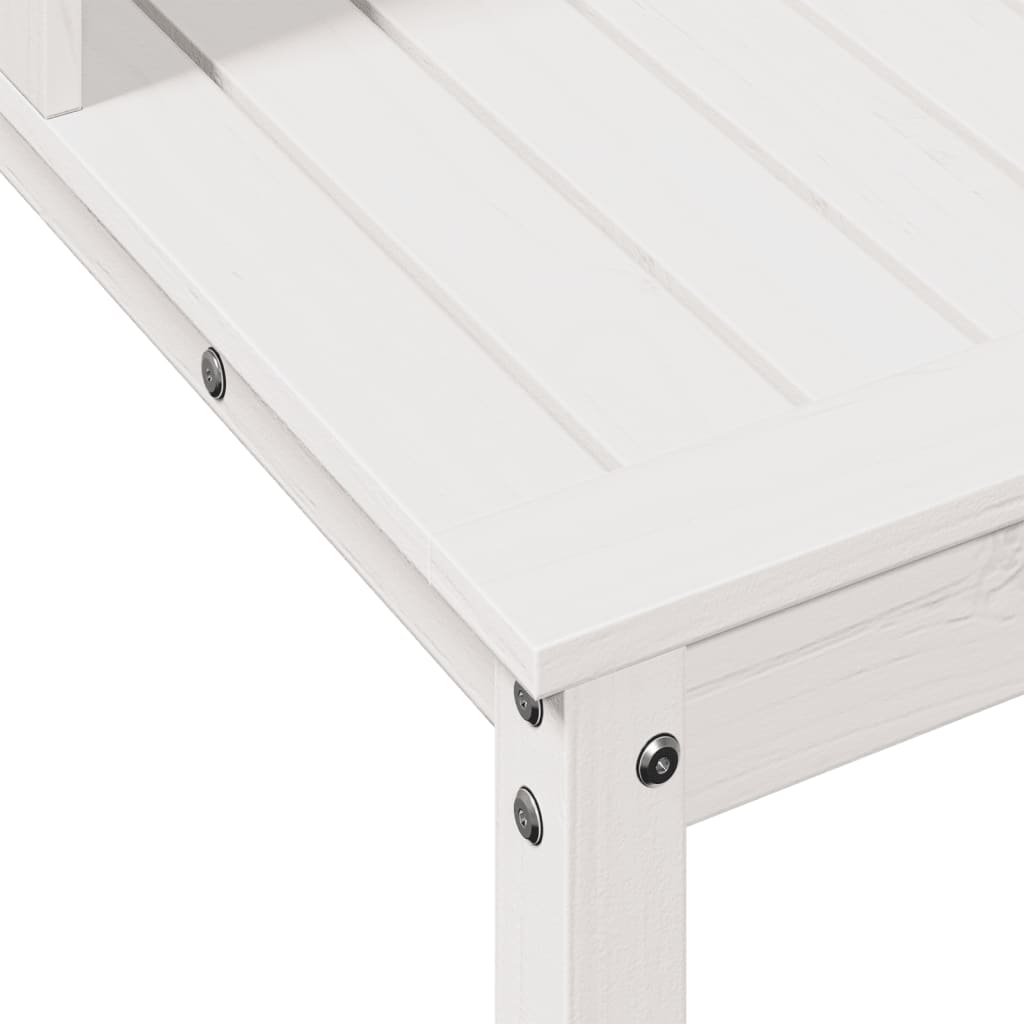 Oppottafel met schappen 108x50x109,5 cm massief grenenhout wit is nu te koop bij PeponiXL, paradijselijk wonen!