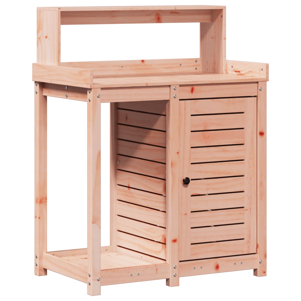 Oppottafel met schappen 82,5x50x109,5 cm massief douglashout is nu te koop bij PeponiXL, paradijselijk wonen!