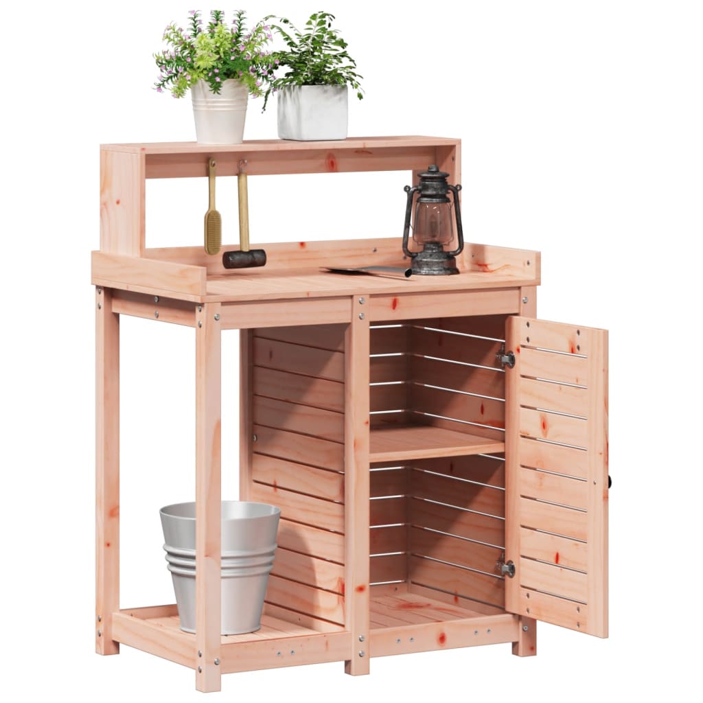 Oppottafel met schappen 82,5x50x109,5 cm massief douglashout is nu te koop bij PeponiXL, paradijselijk wonen!