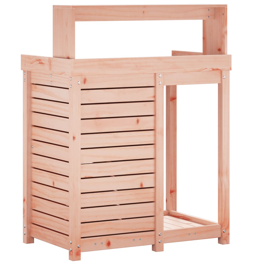 Oppottafel met schappen 82,5x50x109,5 cm massief douglashout is nu te koop bij PeponiXL, paradijselijk wonen!