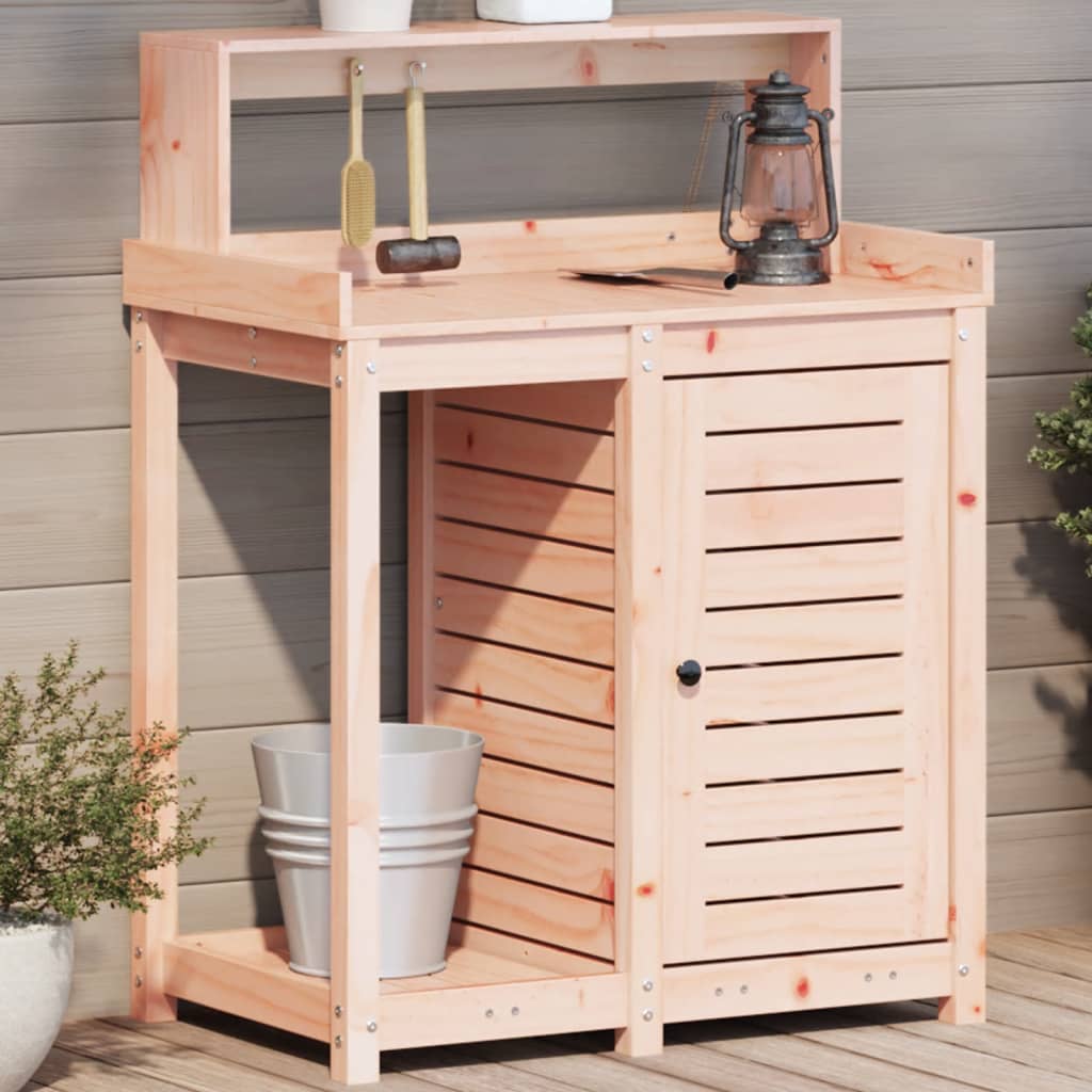Oppottafel met schappen 82,5x50x109,5 cm massief douglashout is nu te koop bij PeponiXL, paradijselijk wonen!