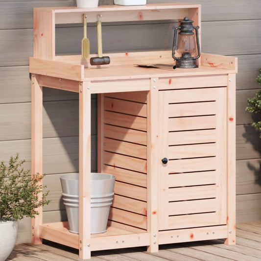 Oppottafel met schappen 82,5x50x109,5 cm massief douglashout is nu te koop bij PeponiXL, paradijselijk wonen!