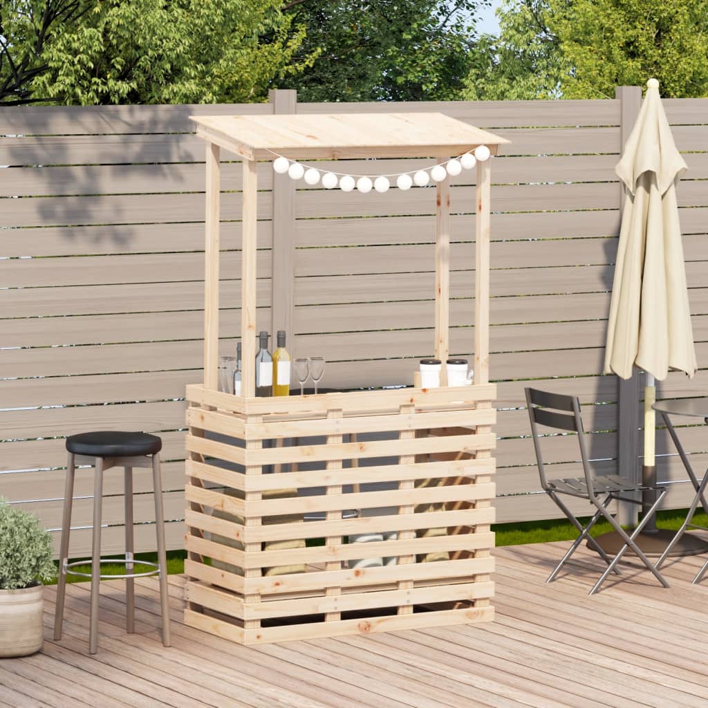 Tuinbartafel met dak 112,5x57x195,5 cm massief hout is nu te koop bij PeponiXL, paradijselijk wonen!