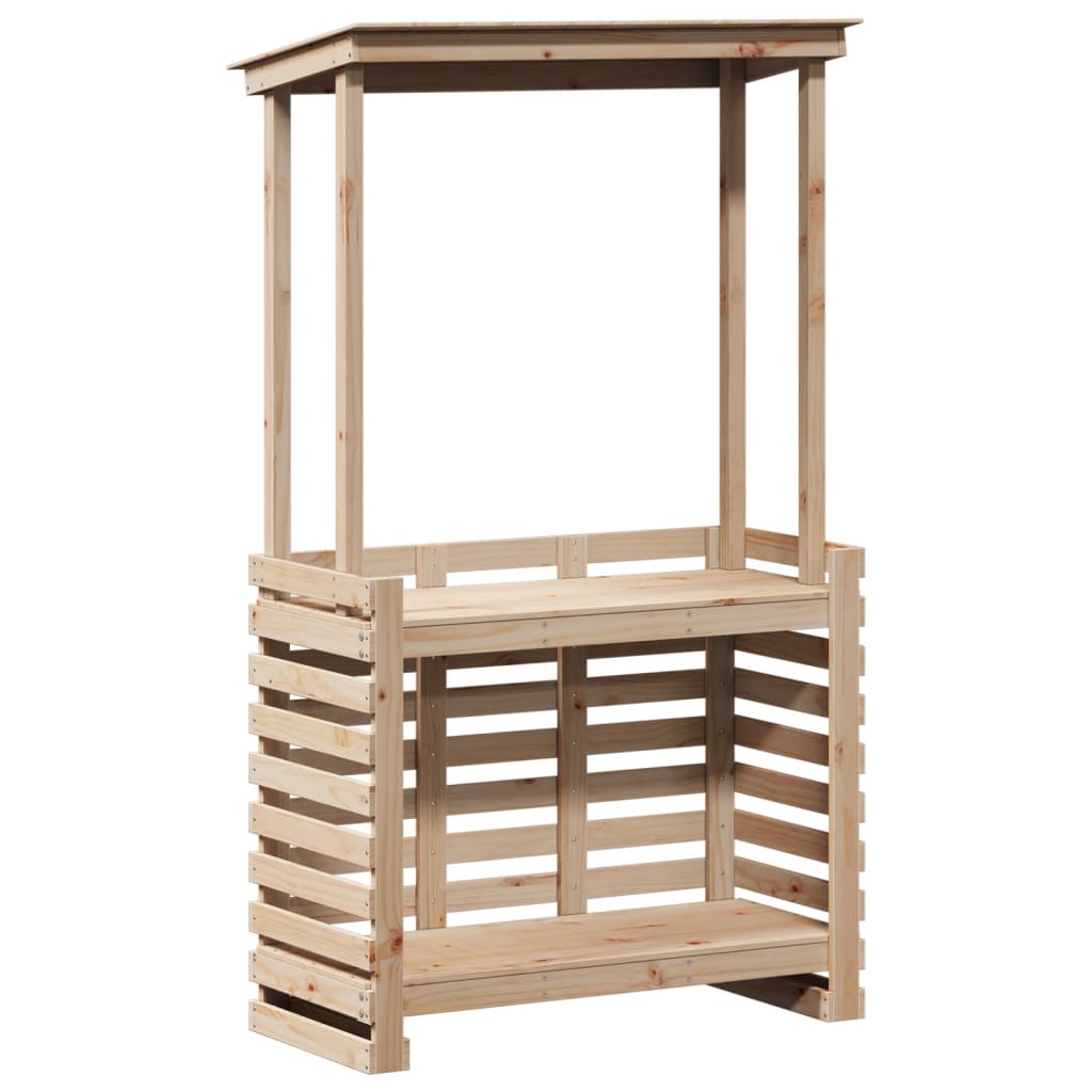 Tuinbartafel met dak 112,5x57x195,5 cm massief hout is nu te koop bij PeponiXL, paradijselijk wonen!