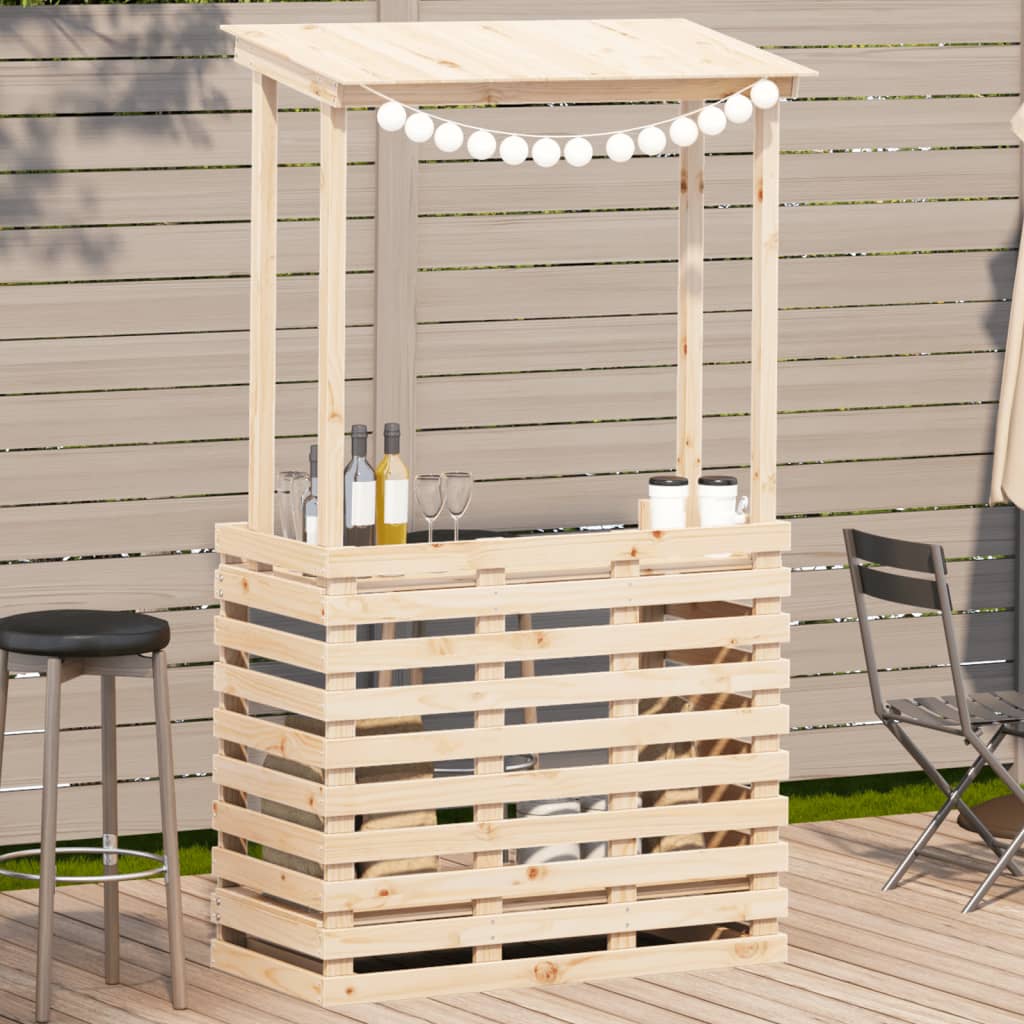 Tuinbartafel met dak 112,5x57x195,5 cm massief hout is nu te koop bij PeponiXL, paradijselijk wonen!