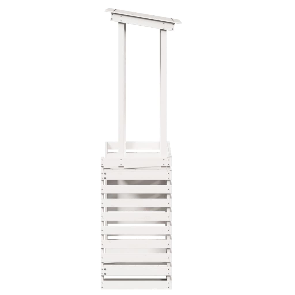 Tuinbartafel met dak 112,5x57x195,5 cm massief hout wit is nu te koop bij PeponiXL, paradijselijk wonen!