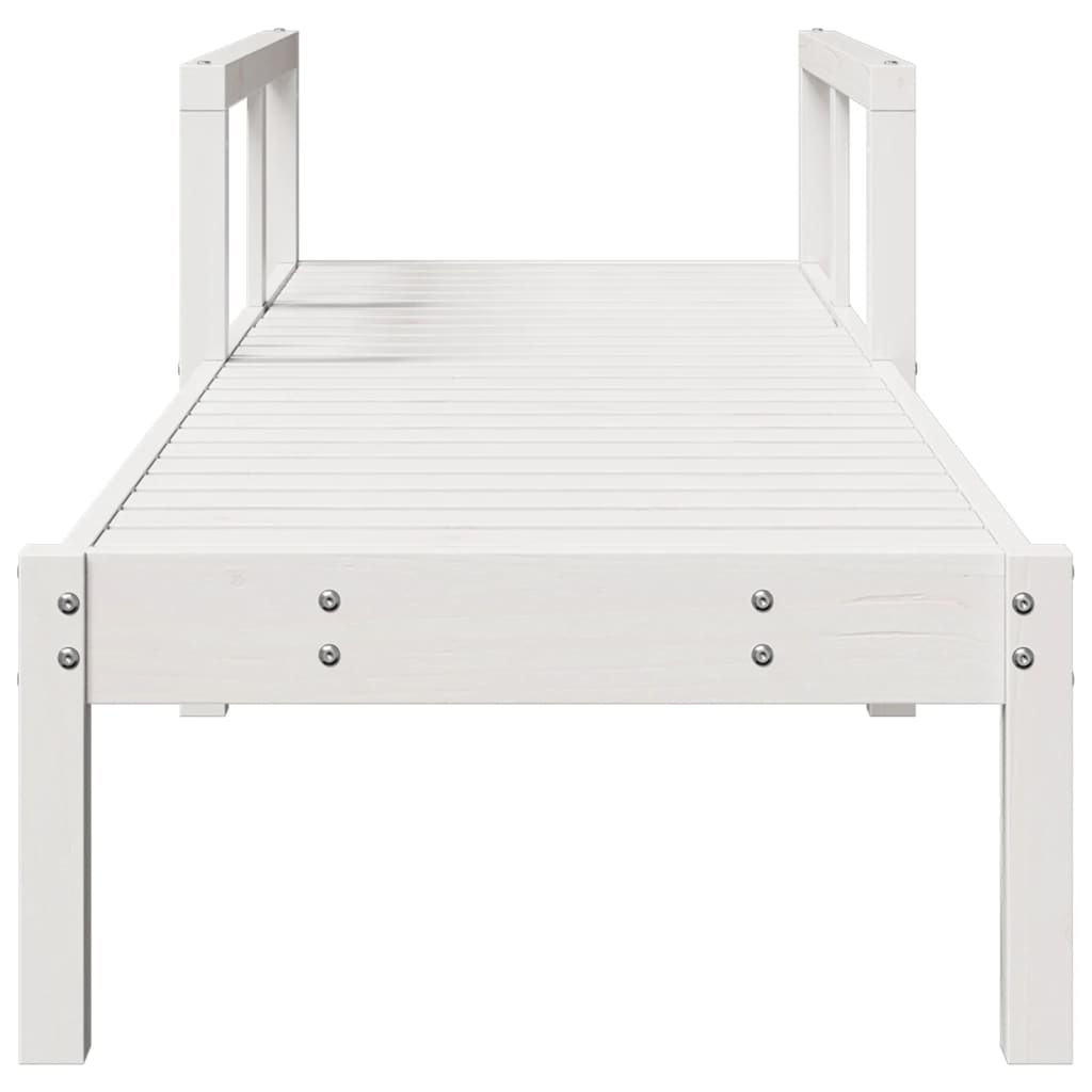 Ligstoel 199,5x62x55 cm massief grenenhout wit is nu te koop bij PeponiXL, paradijselijk wonen!