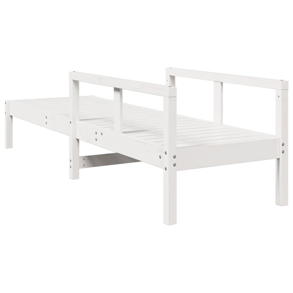Ligstoel 199,5x62x55 cm massief grenenhout wit is nu te koop bij PeponiXL, paradijselijk wonen!