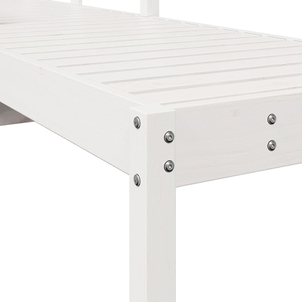 Ligstoel 199,5x62x55 cm massief grenenhout wit is nu te koop bij PeponiXL, paradijselijk wonen!