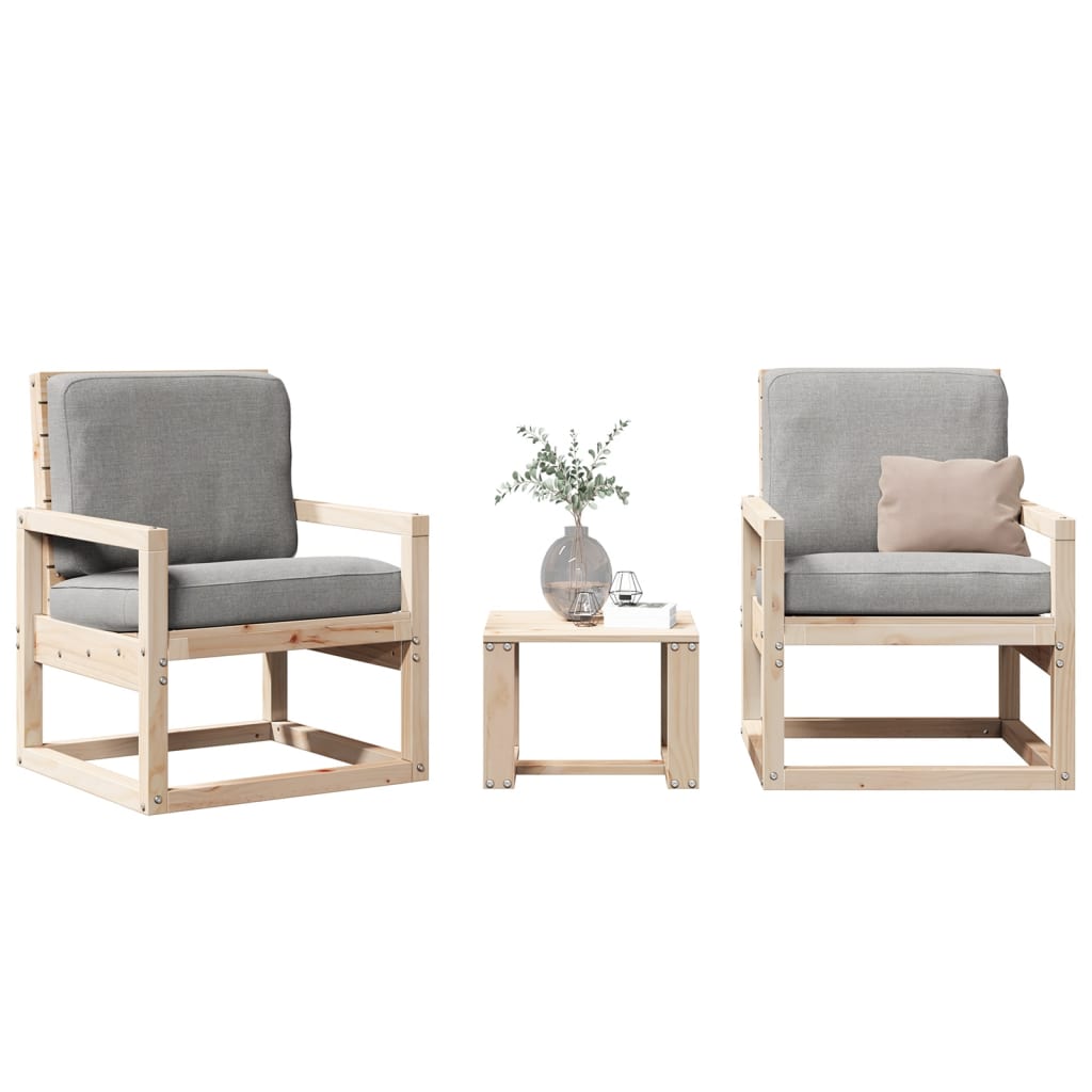3-delige Loungeset massief grenenhout is nu te koop bij PeponiXL, paradijselijk wonen!