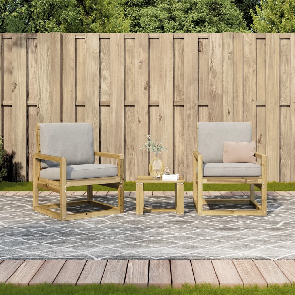 3-delige Loungeset geïmpregneerd grenenhout is nu te koop bij PeponiXL, paradijselijk wonen!