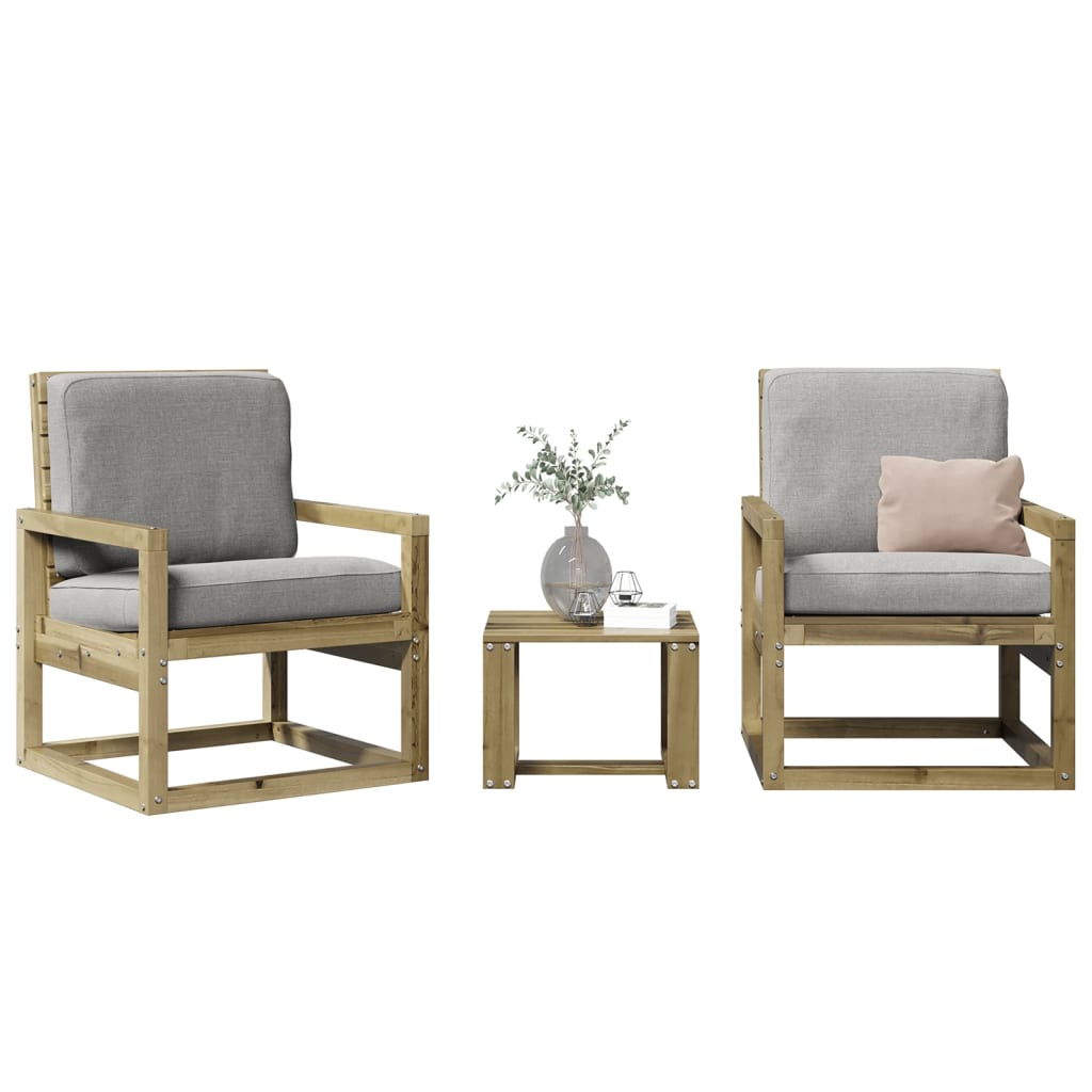 3-delige Loungeset geïmpregneerd grenenhout is nu te koop bij PeponiXL, paradijselijk wonen!