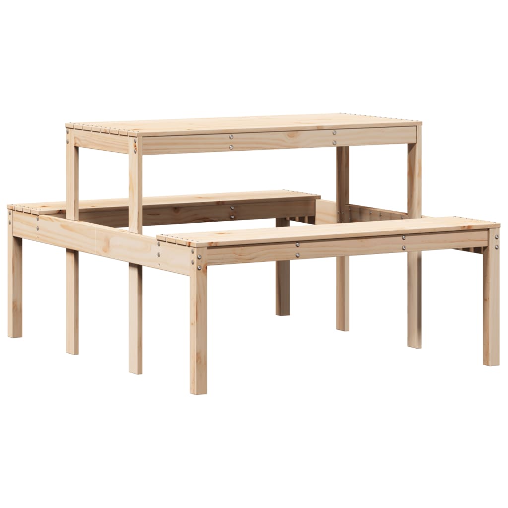 Picknicktafel 110x134x75 cm massief grenenhout is nu te koop bij PeponiXL, paradijselijk wonen!