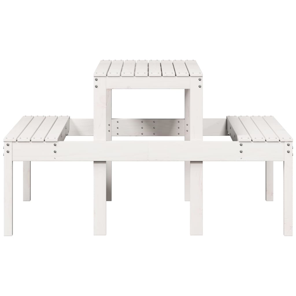 Picknicktafel 110x134x75 cm massief grenenhout wit is nu te koop bij PeponiXL, paradijselijk wonen!