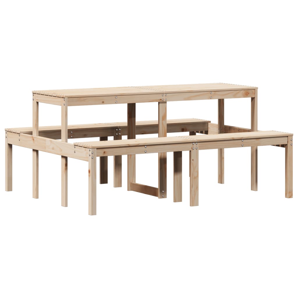 Picknicktafel 160x134x75 cm massief grenenhout is nu te koop bij PeponiXL, paradijselijk wonen!