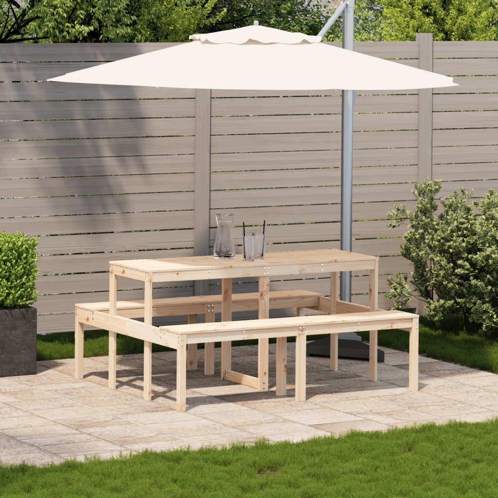 Picknicktafel 160x134x75 cm massief grenenhout is nu te koop bij PeponiXL, paradijselijk wonen!