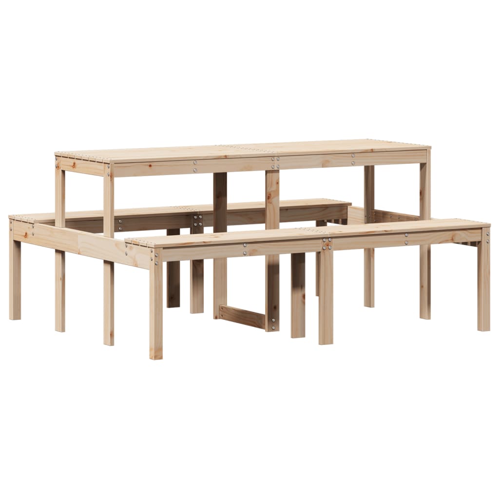 Picknicktafel 160x134x75 cm massief grenenhout is nu te koop bij PeponiXL, paradijselijk wonen!