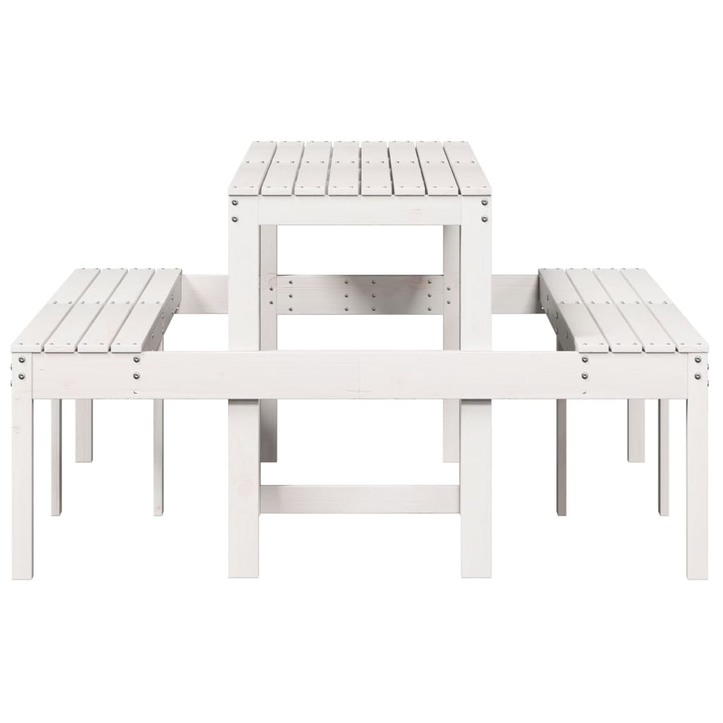 Picknicktafel 160x134x75 cm massief grenenhout wit is nu te koop bij PeponiXL, paradijselijk wonen!