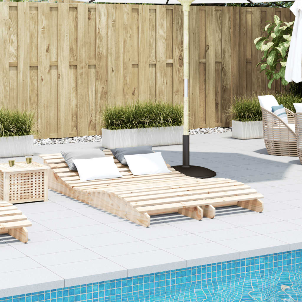 Ligbedden 2 st 205x60x31,5 cm massief grenenhout is nu te koop bij PeponiXL, paradijselijk wonen!