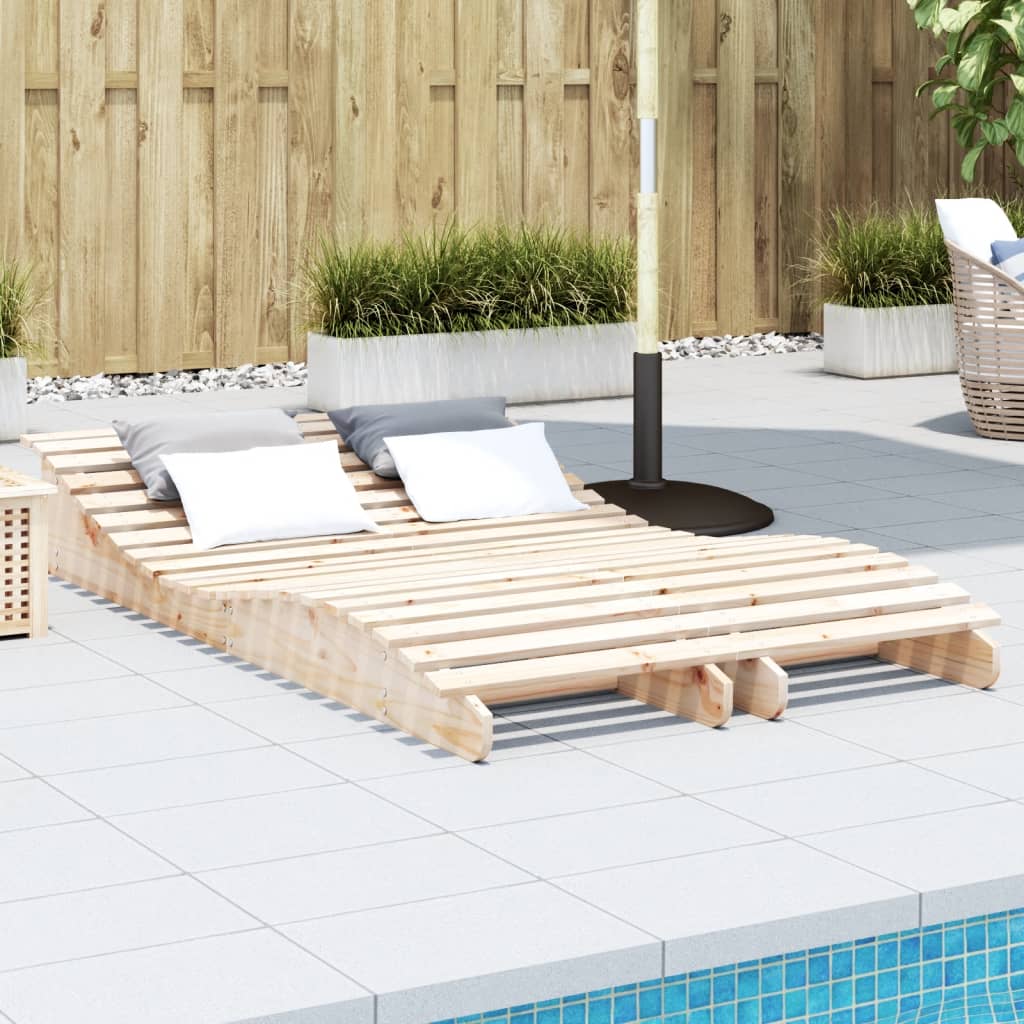 Ligbedden 2 st 205x60x31,5 cm massief grenenhout is nu te koop bij PeponiXL, paradijselijk wonen!