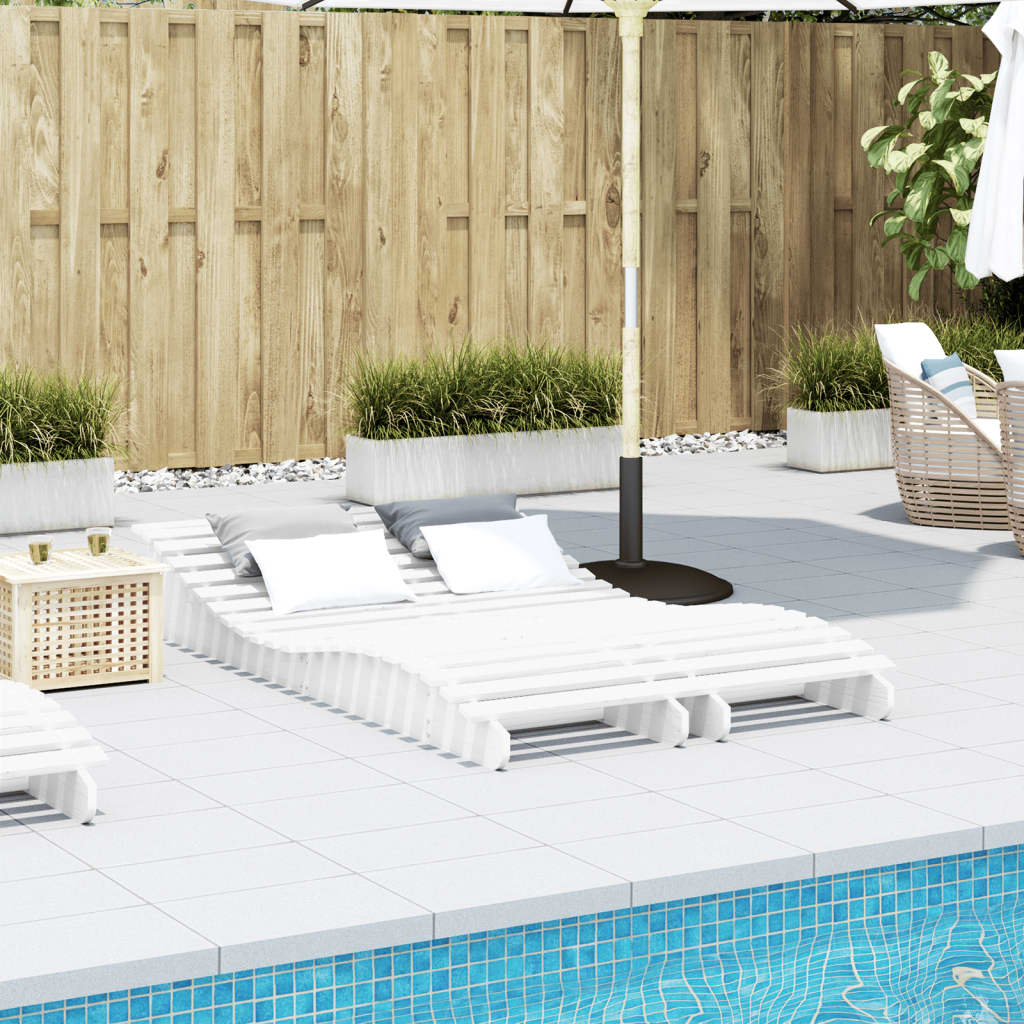 Ligbedden 2 st 205x60x31,5 cm massief grenenhout wit is nu te koop bij PeponiXL, paradijselijk wonen!