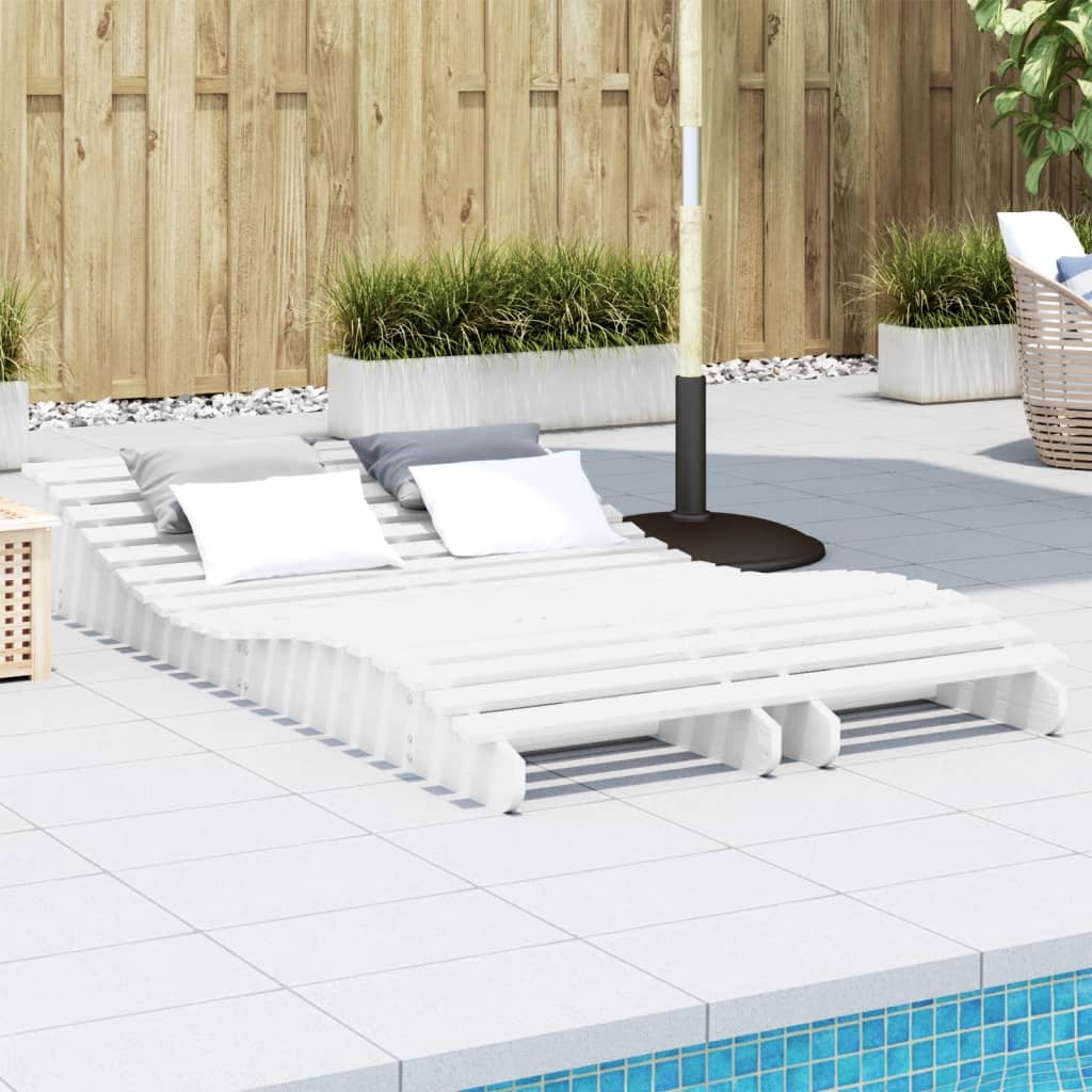 Ligbedden 2 st 205x60x31,5 cm massief grenenhout wit is nu te koop bij PeponiXL, paradijselijk wonen!