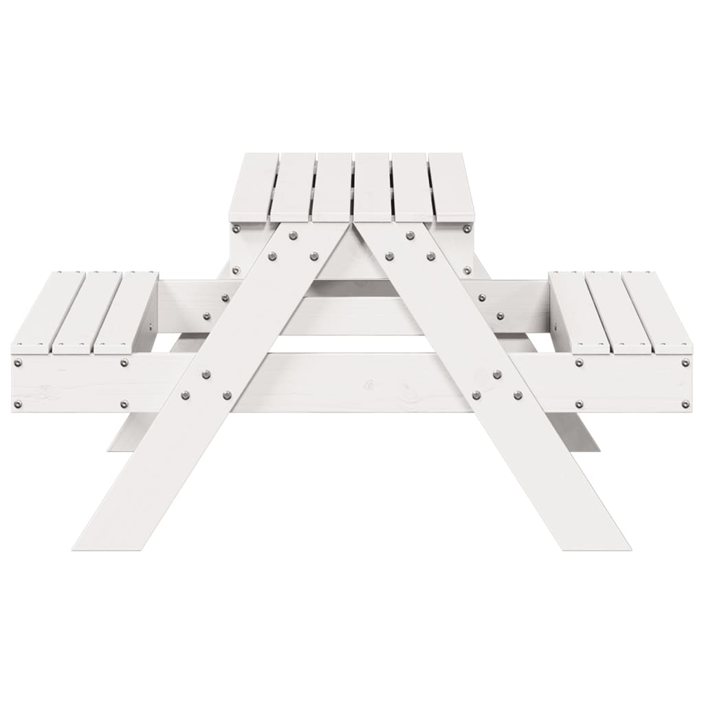 Picknicktafel met zandbak voor kinderen massief grenenhout wit is nu te koop bij PeponiXL, paradijselijk wonen!