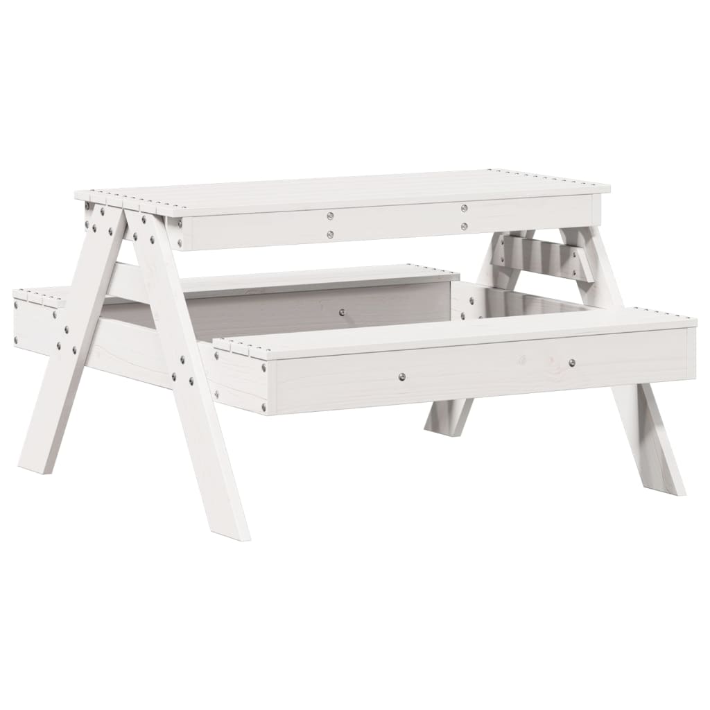 Picknicktafel voor kinderen 88x97x52 cm massief grenenhout wit is nu te koop bij PeponiXL, paradijselijk wonen!