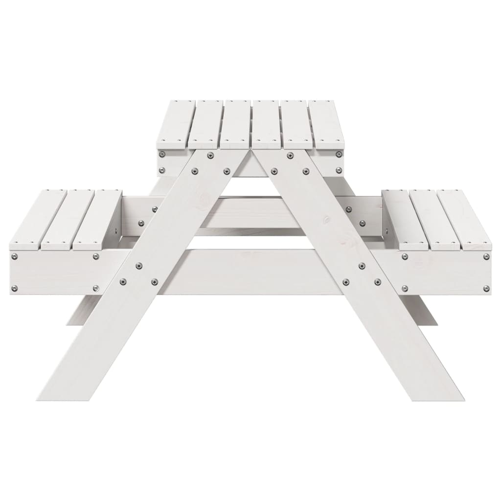 Picknicktafel voor kinderen 88x97x52 cm massief grenenhout wit is nu te koop bij PeponiXL, paradijselijk wonen!